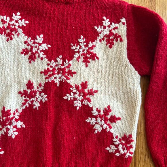 VTG Express Tricot Womens Small Christmas Sweater Wool Snowflake Holiday Chunky - Picture 9 of 16